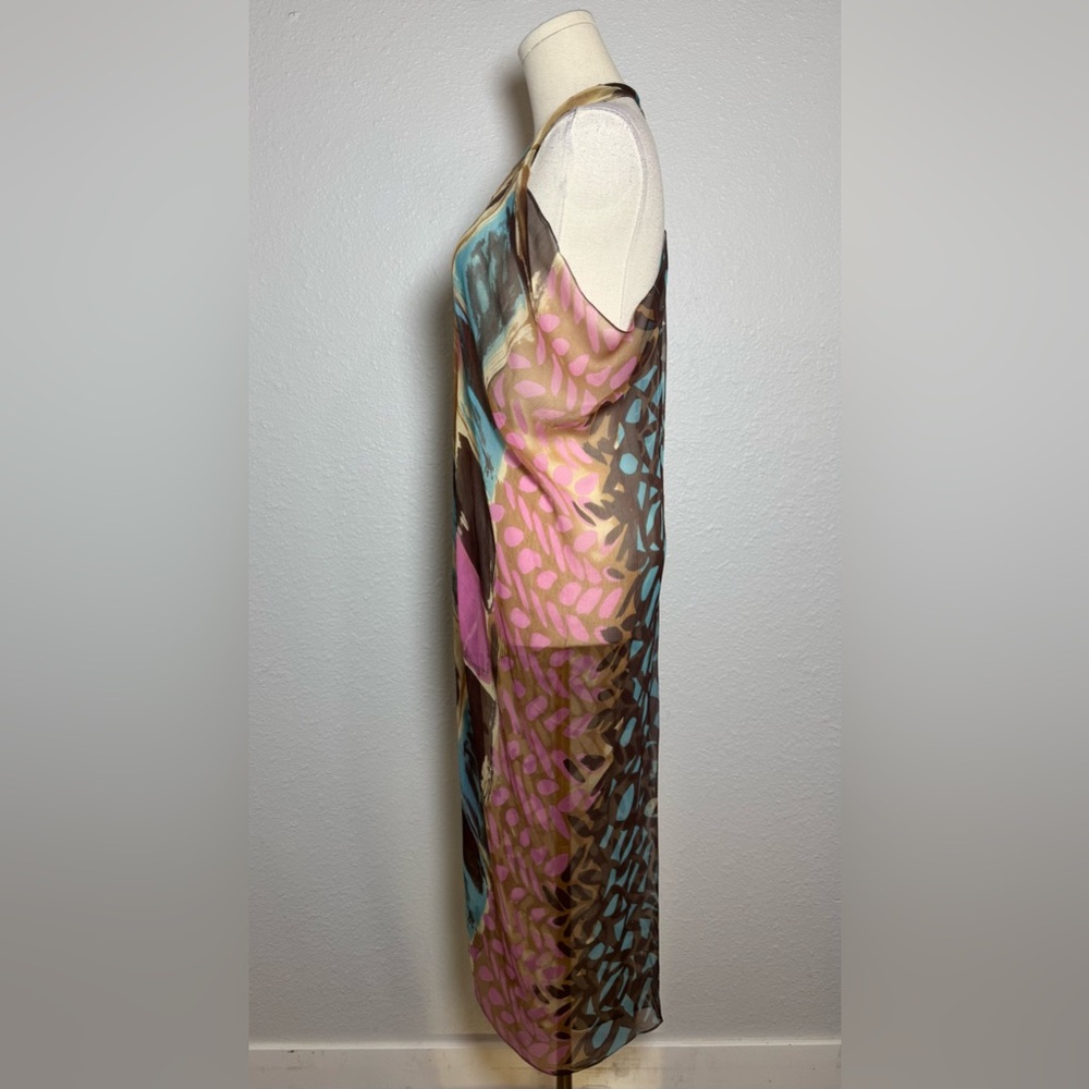 Subtle Luxury Mix Print Silk Scarf Vest One Size - Picture 5 of 12